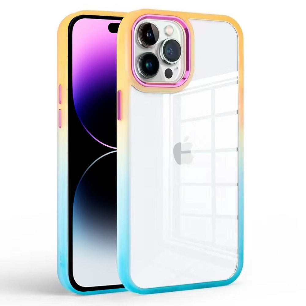 For iPhone 14 Pro Clear Back Phone Cover TPU PC Gradient Anti-drop Case For iPhone 14 Pro Clear Back Phone Cover TPU PC Gradient Anti-drop Case